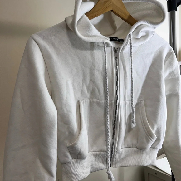 SHEIN White Hoodie Size M - Picture 3 of 6